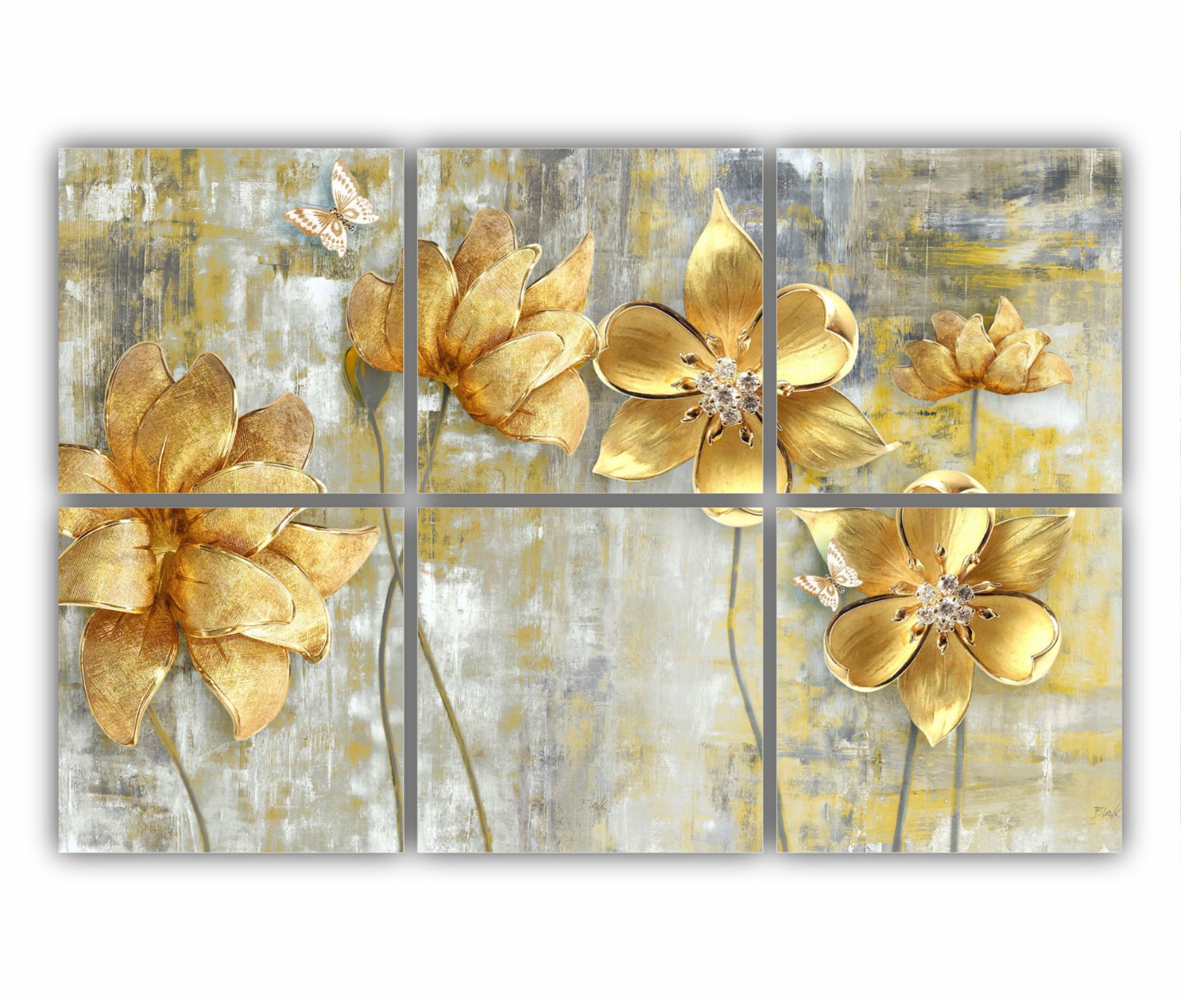 GOLDEN FLOWERS - flori galben-auriu 