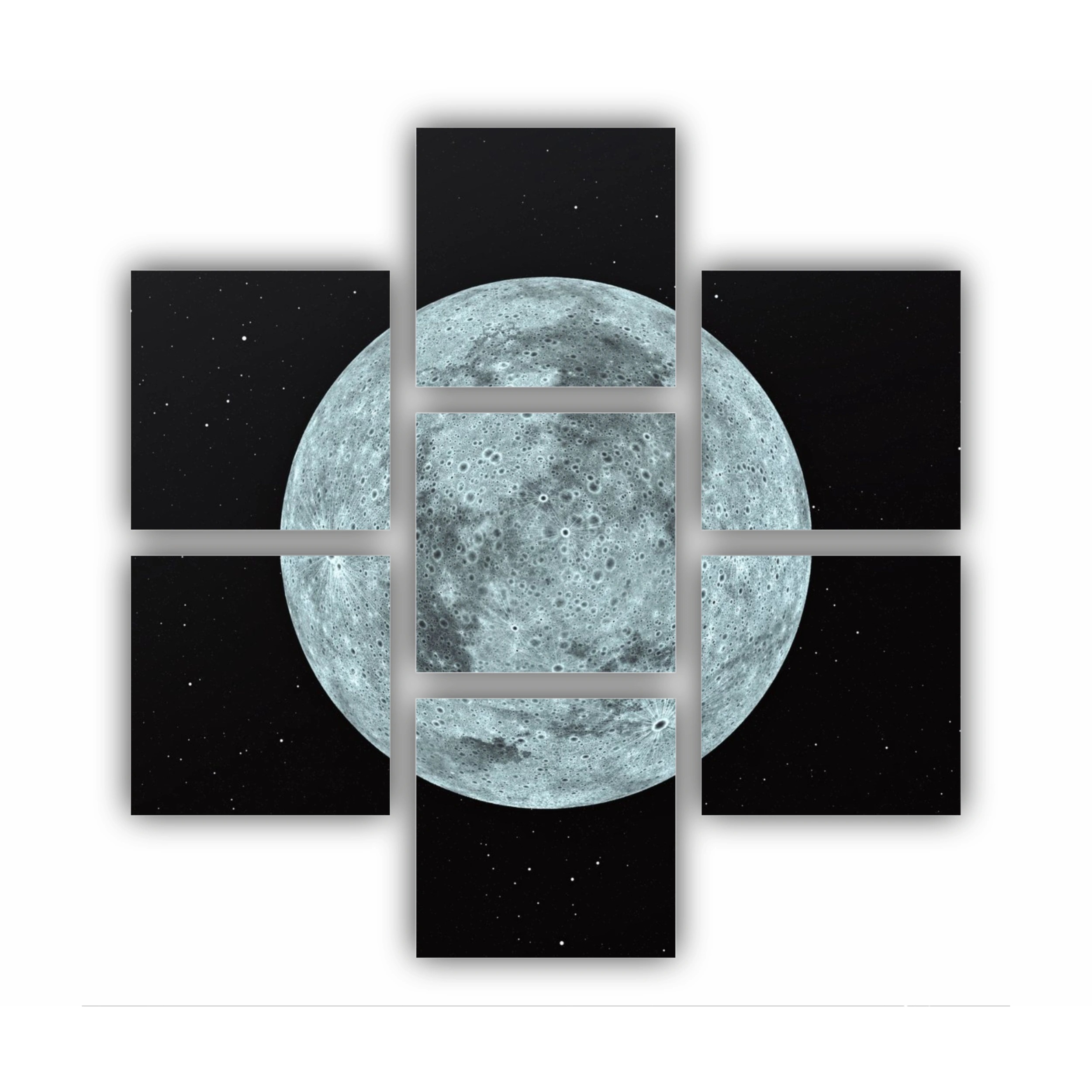 3D rendering of the moon with star sky background