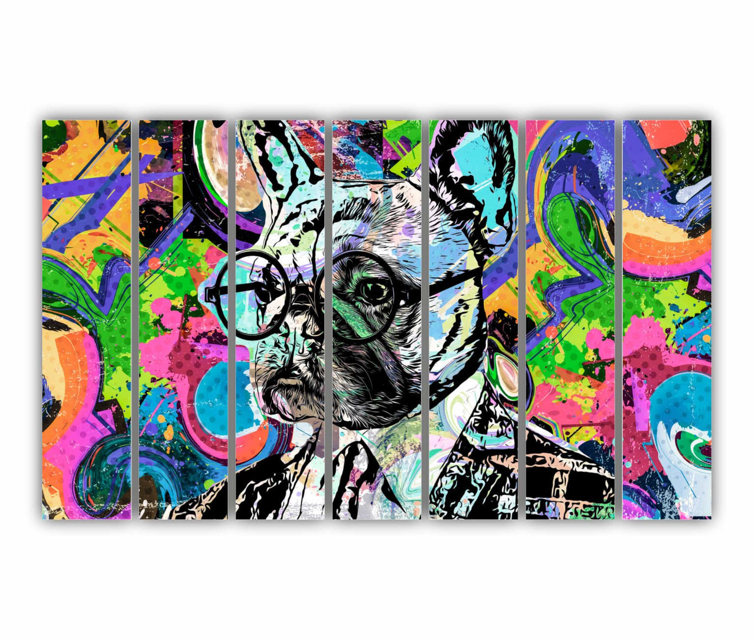 ANIMALS - colorat - bulldog -pictura abstracta 3