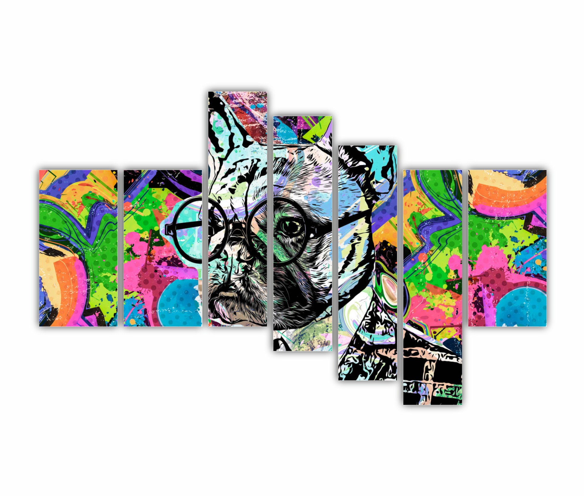 ANIMALS - colorat - bulldog -pictura abstracta 3