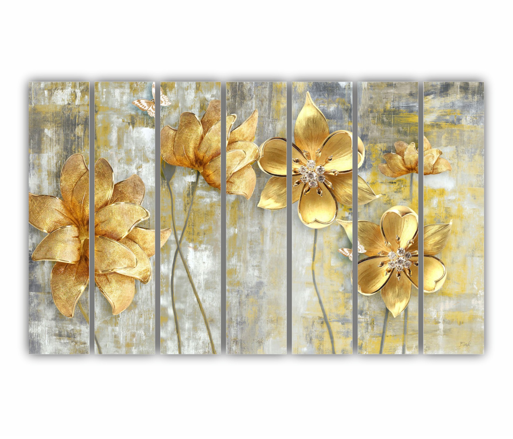 GOLDEN FLOWERS - flori galben-auriu 