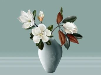 Ilustratie 3D vaze de magnolie